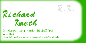 richard kmeth business card